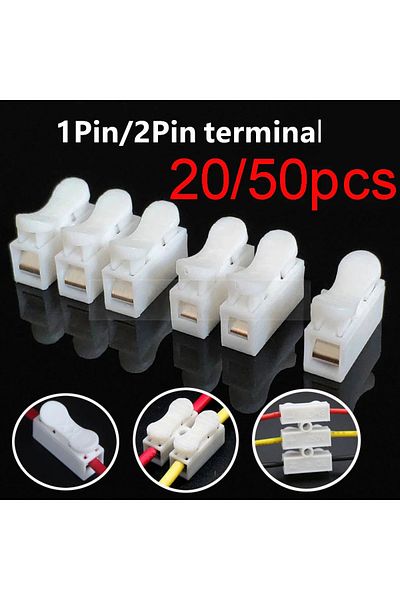 Choice 2p 50pcs 20/50pcs No Solding Quick 3p 2p Cable Wire Connector No Screw Terminal Block Spring Clamp
