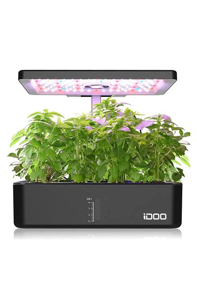 iDOO 12Pods Hydroponics Growing System Indoor Herb Garden Built-in Fan Smart Garden Kit - Black