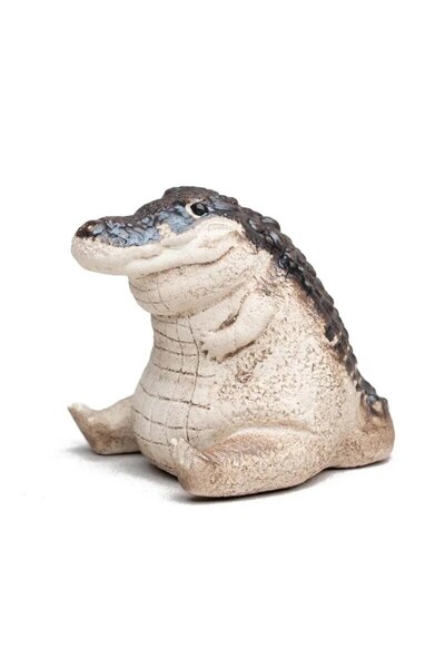 Choice قطعة واحدة لوضعية الجلوس، قطعة واحدة من زينة الشاي الرملية الأرجوانية الصغيرة المصنوعة يدويًا على شكل تمساح صغير