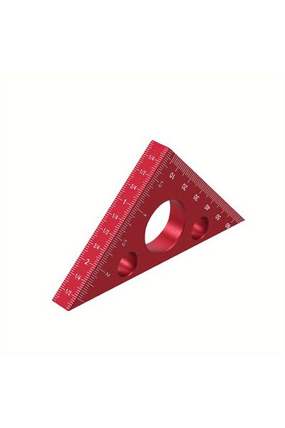 FNICEL Red Right Angle Ruler,aluminum Triangle Ruler W/ Both Imperial And Metric Scales Machinist Carpenter