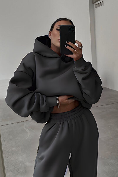 YAKAMEL Kadın Salaş Kışlık Hoodie Sweatshirt