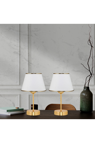 polle 2 Li Abajur Seti Komodin Üstü Set Yatak Odası Çocuk Odası Salon Hol