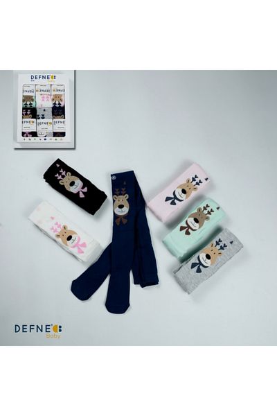 Defne Baby Памучни чорапогащи с животински мотив за бебета и деца от 3 части