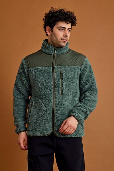 Scorp Orbit Ανδρικό - Χακί Λούτρινο Παλτό, Casual Design