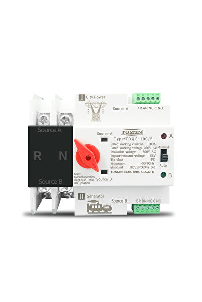 Choice 230 فولت 125 أمبير TOMZN أحادي الطور Din Rail ATS 220 فولت ثنائي الطاق...