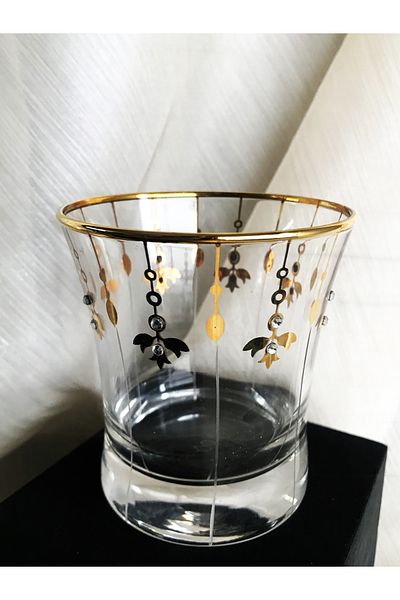 DECOSTYLE Gold Tulip Stone Water Glass 6 Pcs