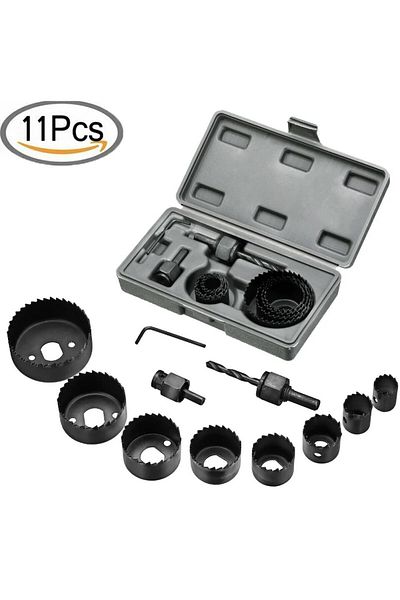 Choice Black 11pcs Hole Saw Kit Durable Carbon Steel Metal Circle Power Drill Hole Cutter For Wood Pvc And