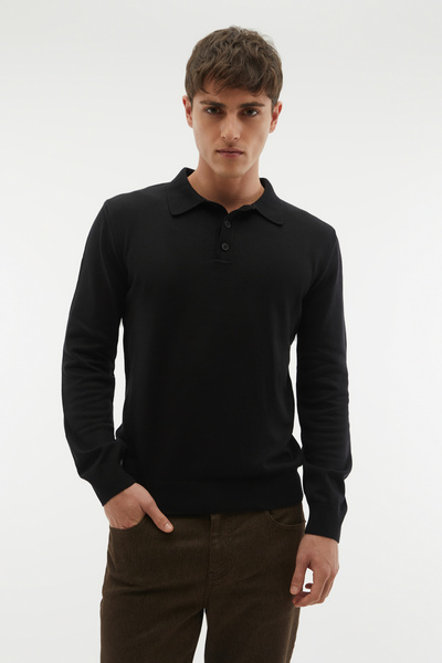 Mudo Buttoned Polo Collar Sweater