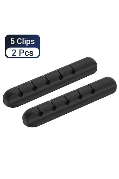 Choice Black 5 Holes-2pcs 2pcs Cable Organizer Management Wire Holder Flexible Usb Cable Winder Tidy Silico