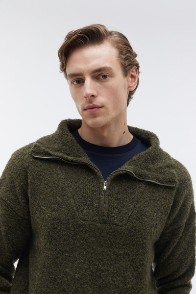 Mudo Wool Mixed Polo Collar Sweater