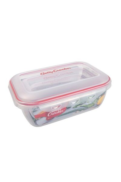 BETTY CROCKER 3-Piece Easy to Clean Rectangular Food Storage Container Set