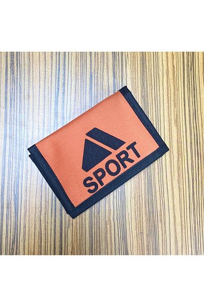 MENİSE Orange Velvet Sporty Wallet