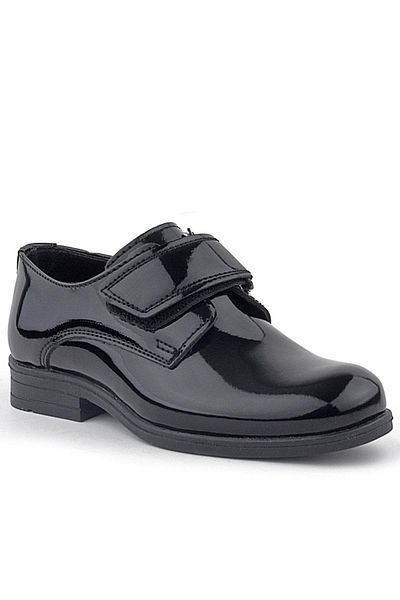 Rakerplus Black Patent Leather Velcro Oxford Children's School Shoes