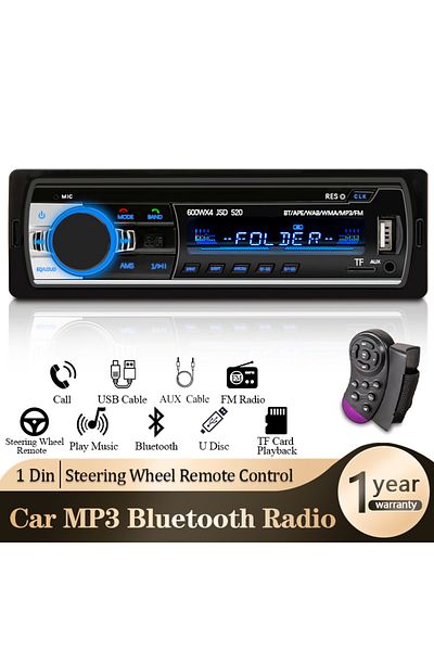 hippcron Car Radio 1 din Stereo Player Digital Bluetooth Car MP3 Player 60Wx4 FM Radio Stereo Audio Music ...