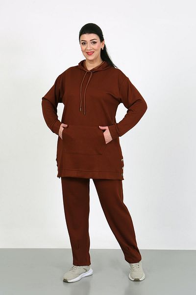 By Alba Collection Γυναικεία φόρμα φόρμας από μαύρο ελαστικό ύφασμα μεγάλου μεγέθους