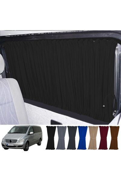 Oto Pandami Mercedes Vito W639 5 Cam 2003-2014 Uyumlu Siyah Raylı Oto Perde T...