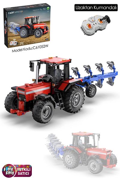 Vagonlife C61052W Model Farm Tractor - 1675 Pieces Remote Control Toy Construction Set
