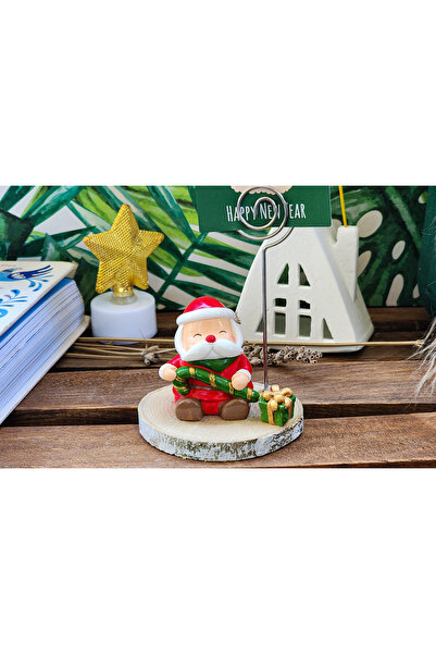 Rota Hediyelik Santa Claus Note Holder with Christmas Candy - Photo Holder Gift, Office Ornament