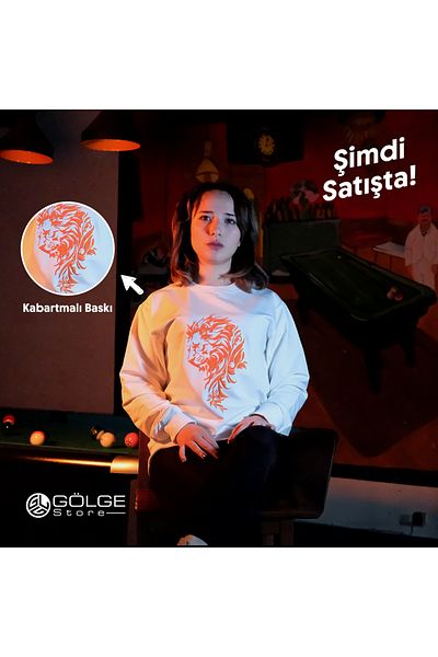 Gölge Store Design special în relief Arslan |   Hanorac Slimfit pentru bărbați și femei cu gât crew