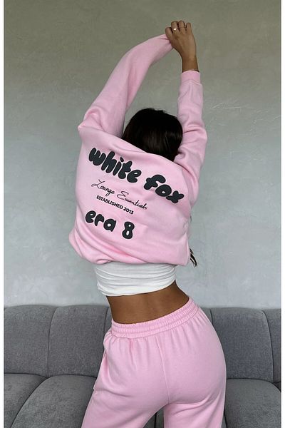 The Champ Clothing Wf Pink Women's Era 8 Lounge Essentials Written Hooded Oversize Hoodie