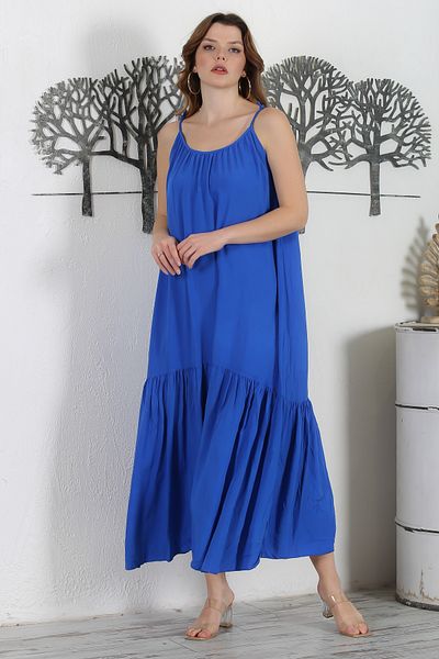 Chiccy Saks Blue Ruffle Casual φόρεμα με φούστα - 130 62