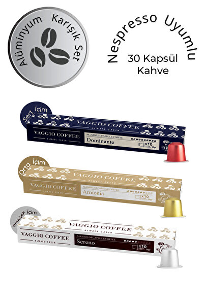 Vaggio Coffee Nespresso Uyumlu 3'lü Alüminyum Kapsül Set