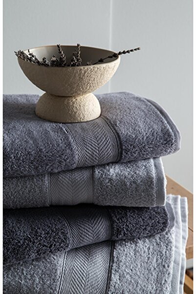 Apricitas HOME Lotus 90X150 cm 4-Piece Gray/Anthracite Towel Family Set