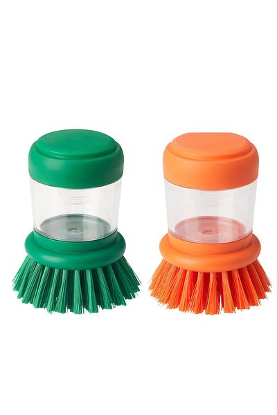 IKEA Bright Orange and Green Detergent Bowl Brush - Set of 2