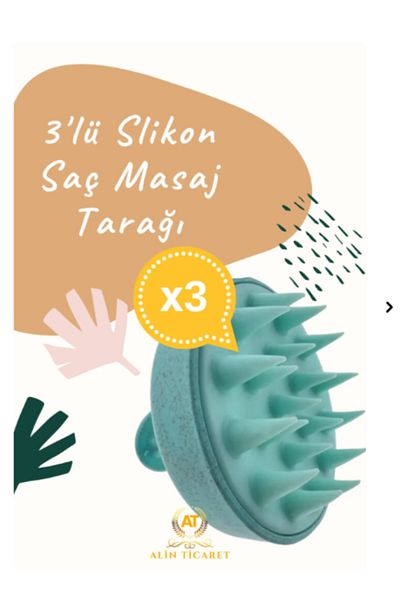 çeçem ticaret 3Pcs Soft Silicone Shower Leather Massage Comb