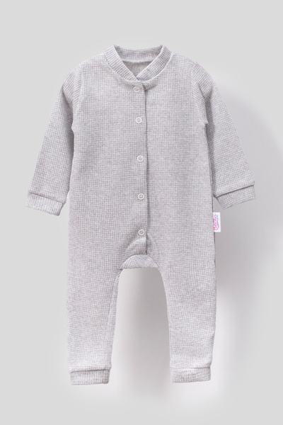 Bubito Corduroy Combed Baby Jumpsuit with Stylish Hat - gray