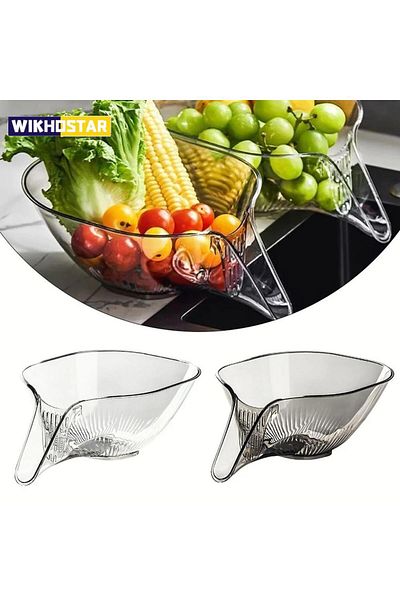 çeçem ticaret Multifunctional Practical Vegetable Fruit and Pulses Washing Kitchen Strainer Countertop Side Mica Kitchen Strainer