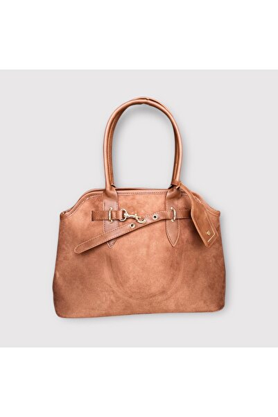 Dreambag Charm Kadın  Süet El ve Omuz çantası Taba