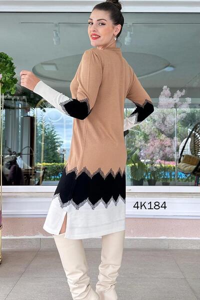 İnce Topuk Knitwear Dress with Necklace Gift 4K184