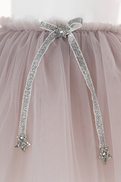 DUCA Ribbon Detailed Fluffy Tutu Skirt / Gray Color