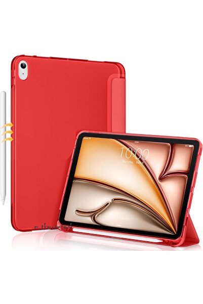 m.tk moveteck Apple iPad Air 11inç M2 2024 Kılıf Flip Cover Kalem Bölmeli Uyku Modlu PC Case A2902 A2903 A2904