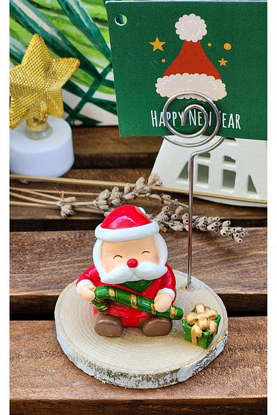 Rota Hediyelik Santa Claus Note Holder with Christmas Candy - Photo Holder Gift, Office Ornament