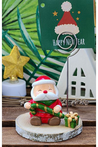 Rota Hediyelik Santa Claus Note Holder with Christmas Candy - Photo Holder Gift, Office Ornament