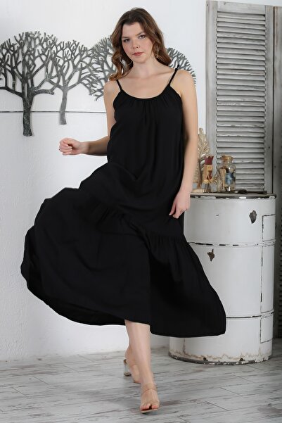 Chiccy Μαύρο βολάν φούστα casual φόρεμα - Italian Woven 130 62