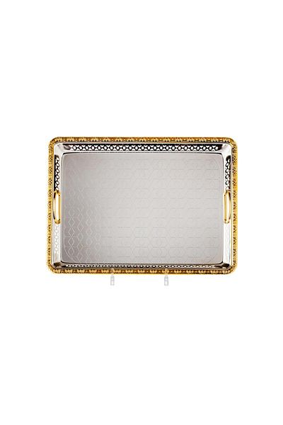 Dania Silver and gold single rectangular serving tray 40*30 CM
