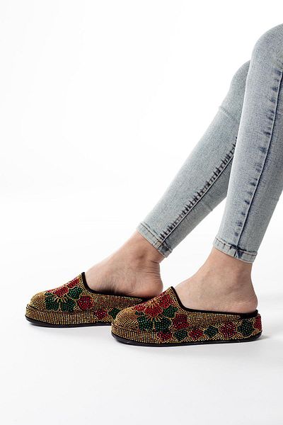 layki Roy Floral Patterned Stone Orthopedic Women's Slippers