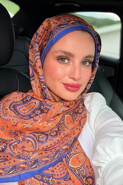 carell Beautician's Choice Sunset Blaze Orange Comfy Silk Shawl