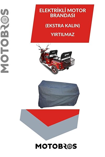 Motobros Elektrikli 3 Tekerli Tekerlekli 3 Kişilik Motor Motosiklet Koruma Brandası Yırtılmaz Ömürlük