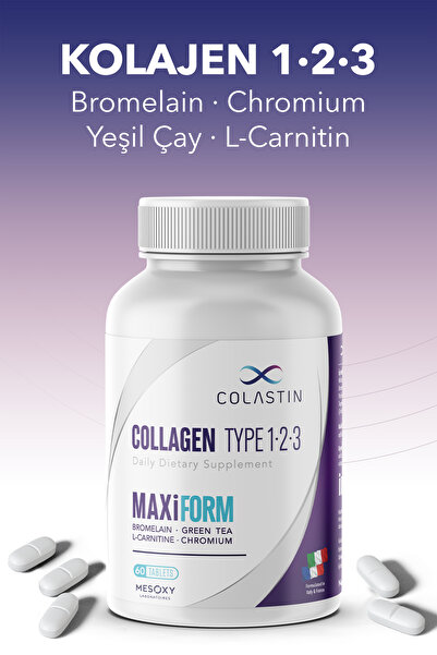 Colastin Kolajen 1-2-3 MaxiForm 60 Tablet, Cilt, Vücut, Diyet ve Form Şimdi Tek Şişede