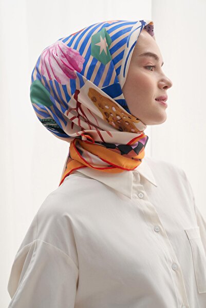 carell Φουλάρι με μοτίβο λουλουδιών μαργαριτάρι