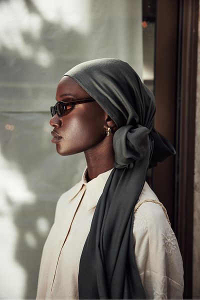 carell Khaki Silk Double Sided Slub Shawl