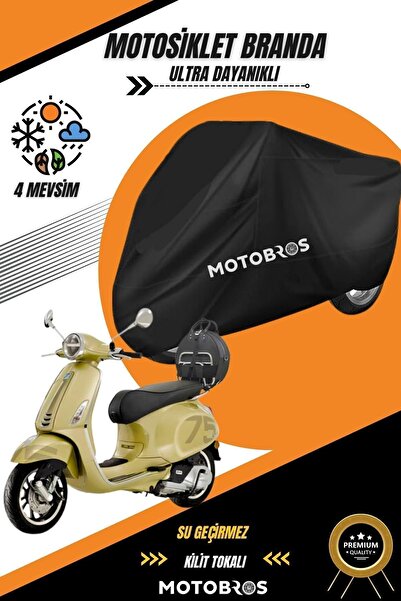 Motobros قماش دراجة نارية لفيسبا بريمافيرا أسود مقاوم للماء ومتين (سميك للغاي...