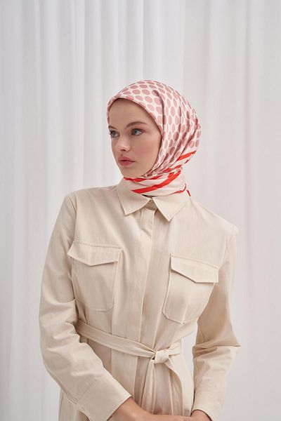 carell Πορτοκαλί Twill Κασκόλ - Dalee Pattern