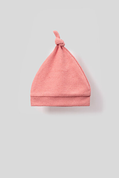 Bubito Corded Combed Cotton Baby Jumpsuit with Stylish Hat-Salmon