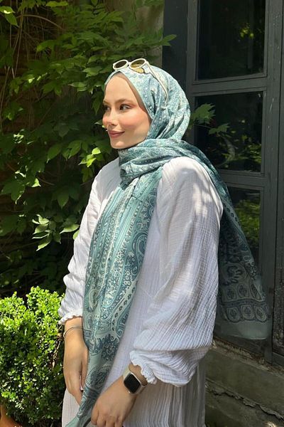 carell Esra's Choice Hues Blue Comfy Silk Shawl