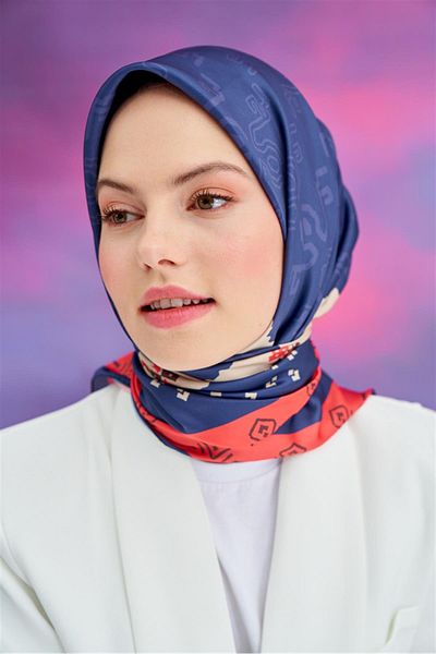 carell Twill Scarf Lilya Navy Blue